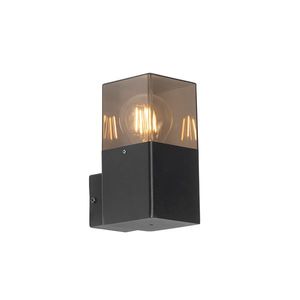 Moderná vonkajšia nástenná lampa čierna IP44 s dymovým sklom - Dánsko vyobraziť
