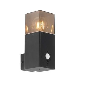 Vonkajšia nástenná lampa čierna IP44 s pohybovým senzorom - Denmark vyobraziť