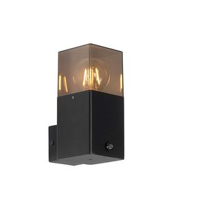 Vonkajšia nástenná lampa čierna IP44 s senzorom súmraku až úsvitu - Dánsko vyobraziť