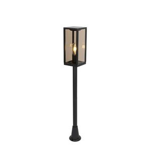 Vonkajšia stojaca lampa čierna s dymovým sklom 100 cm IP44 - Charlois vyobraziť