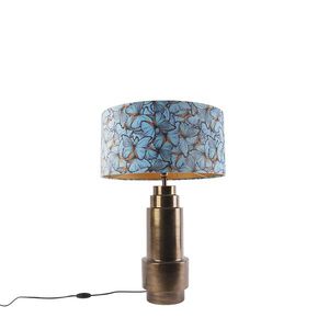 Stolná lampa bronzová s tienidlom z zamatového motýľa 50 cm - Bruut vyobraziť