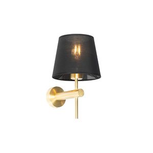 Moderná nástenná lampa mosadz s čiernou - Pluk vyobraziť
