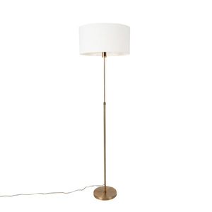 Stojaca lampa nastaviteľná bronzová s tienidlom bielym 50 cm - Parte vyobraziť