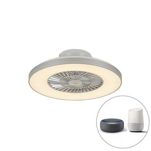 Inteligentný stropný ventilátor strieborný s hviezdnym efektom stmievateľný - Climo vyobraziť