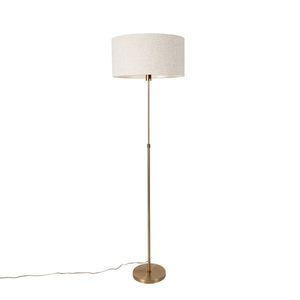 Stojaca lampa nastaviteľná bronzová so svetlosivým tienidlom 50 cm - Parte vyobraziť