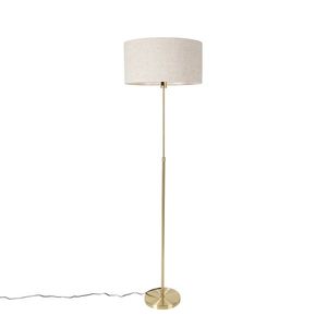 Stojaca lampa nastaviteľná zlatá so svetlosivým tienidlom 50 cm - Parte vyobraziť