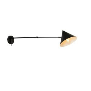 Dizajnová nástenná lampa čierna nastaviteľná - Triangolo vyobraziť