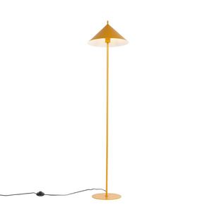 Dizajnová stojaca lampa žltá - Triangolo vyobraziť