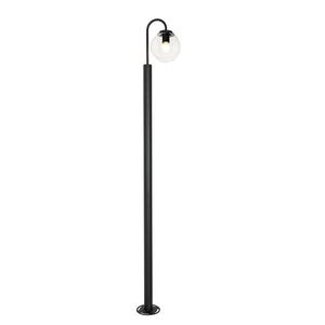 Moderná vonkajšia lampa čierna s priehľadným sklom 200 cm IP44 - Sfera vyobraziť