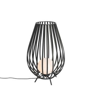 Dizajnová stojaca lampa čierna s opálom 70 cm - Angela vyobraziť