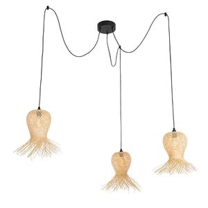 Orientálna vonkajšia závesná lampa bambus 3-svetlo IP44 - Carlos vyobraziť