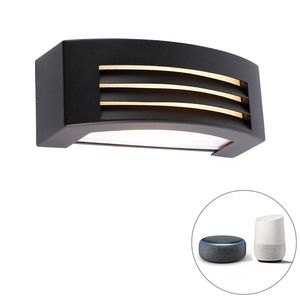 Inteligentná vonkajšia nástenná lampa čierna IP44 vrátane Wifi A60 - Hurricane vyobraziť