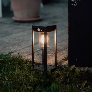 Vonkajšia stojaca lampa tmavosivá 25 cm so stmievateľným svetlom a senzorom na solár - Sonne vyobraziť