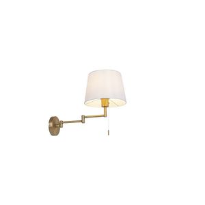 Bronzová nástenná lampa s bielym tienidlom a nastaviteľným ramenom - Ladas Deluxe vyobraziť