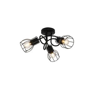 Moderné stropné bodové svetlo čierne 40 cm okrúhle 3-svetlo - Botu vyobraziť