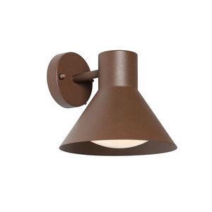 Priemyselná vonkajšia nástenná lampa hrdzavohnedá kužeľová IP44 - Natas vyobraziť