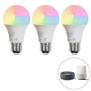 Sada 3 inteligentných LED žiaroviek E27 A60 matná RGBW 8, 5W 806lm 2700K vyobraziť