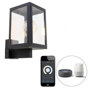 Inteligentná rustikálna nástenná lampa čierna vrátane Wifi G95 - Sutton Up vyobraziť