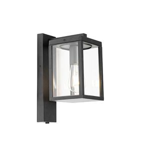 Vonkajšia nástenná lampa čierna IP44 so senzorom súmraku - Charlois vyobraziť