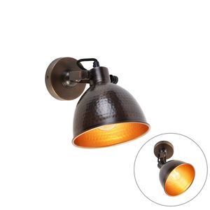 Priemyselná nástenná lampa bronzová s nastaviteľnou meďou - Liko vyobraziť