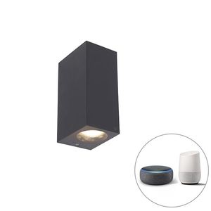 Inteligentná nástenná lampa sivá plastová vrátane 2 Wifi GU10 - Baleno vyobraziť