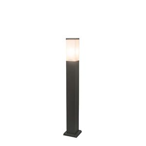 Moderné vonkajšie lampy na stĺp tmavosivá s opálom 80 cm IP44 - Malios vyobraziť