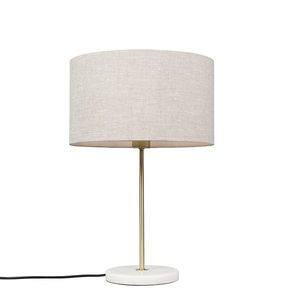 Stolná lampa mosadz s sivým tienidlom 35 cm - Kaso vyobraziť