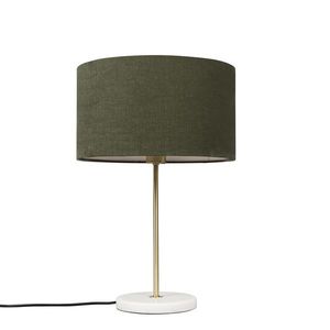 Stolná lampa mosadz s zeleným tienidlom 35 cm - Kaso vyobraziť