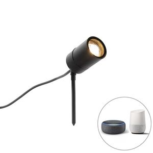 Inteligentný moderný bodový reflektor čierny IP44 vrátane wifi GU10 - Solo vyobraziť