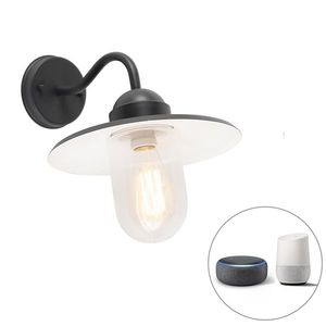 Inteligentná rustikálna nástenná lampa antracit IP44 vrátane wifi E27 - Kansas vyobraziť