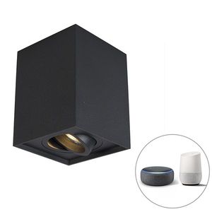 Inteligentné bodové svetlo čierne nastaviteľné vrátane WiFi GU10 - Quadro Up vyobraziť
