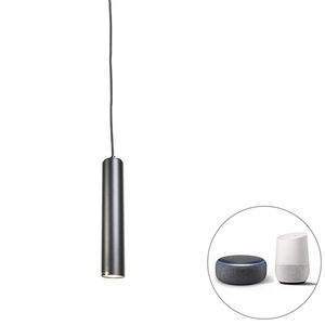 Inteligentné dizajnové závesné svietidlo čierne vrátane WiFi žiarovky GU10 - Tuba Small vyobraziť