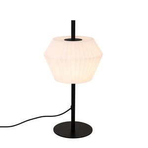 Moderná vonkajšia stolná lampa čierna s bielym tienidlom IP44 - Robbert vyobraziť