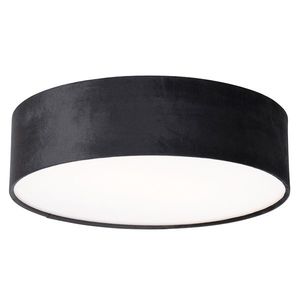 Moderné stropné svietidlo čierne 40 cm so zlatým vnútrom - Drum vyobraziť