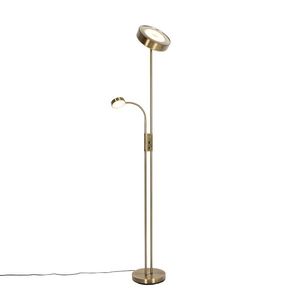 Stojaca lampa bronzová vrátane LED a stmievača s lampou na čítanie - Kelso vyobraziť
