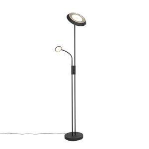 Stojaca lampa čierna vrátane LED a stmievača so svetlom na čítanie - Fez vyobraziť