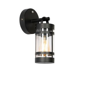 Vonkajšia nástenná lampa čierna IP44 so senzorom súmraku - Ruben vyobraziť