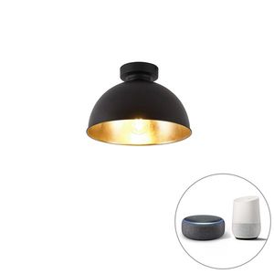 Inteligentné stropné svietidlo čierne so zlatom 28 cm vrátane Wifi A60 - Magnax vyobraziť