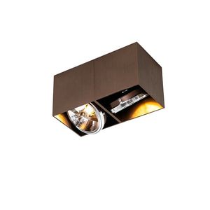 Dizajnové bodové svetlo tmavo bronzové obdĺžnikové 2-žiarovkové sklápateľné a otočné - Box vyobraziť