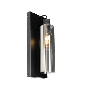 Moderná nástenná lampa čierna s dymovým sklom - Stavelot vyobraziť