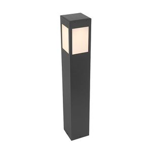 Stojaca vonkajšia lampa čierna 80 cm so stmievacím svetlom a senzorom na solár - Charlotte vyobraziť