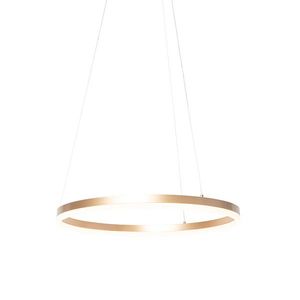 Dizajnové závesné svietidlo zlaté 60 cm vrátane LED 3-stupňové stmievateľné - Anello vyobraziť
