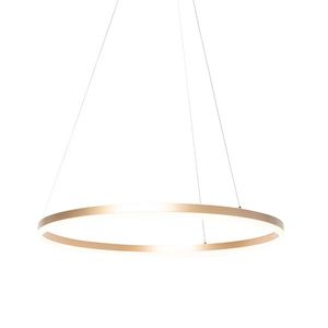 Dizajnové závesné svietidlo zlaté 80 cm vrátane LED 3-stupňový stmievač - Anello vyobraziť