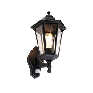 Vonkajšia nástenná lampa čierna s pohybovým senzorom - Havana IP44 vyobraziť