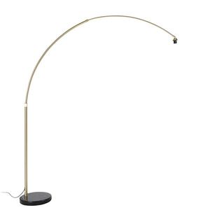 Oblúková lampa mosadz a čierna mramorová základňa nastaviteľná - XXL vyobraziť