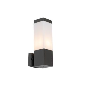 Moderná vonkajšia nástenná lampa tmavosivá s opálom - Malios vyobraziť