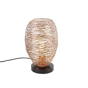 Dizajnová stolná lampa medená s čiernou 30 cm - Sarella vyobraziť