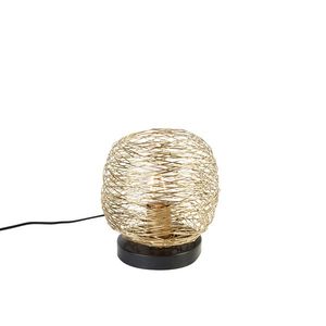 Dizajnová stolná lampa zlatá s čiernou 20 cm - Sarella vyobraziť