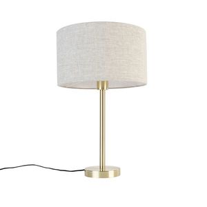 Klasická stolová lampa mosadzná so svetlosivým tienidlom 35 cm - Simplo vyobraziť