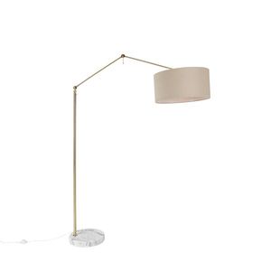 Stojaca lampa zlatá so svetlohnedým tienidlom 50 cm nastaviteľná - Editor vyobraziť